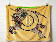 Burberry Flannel Throw Blanket Equestrian Knight Print Sofa Blanket B146